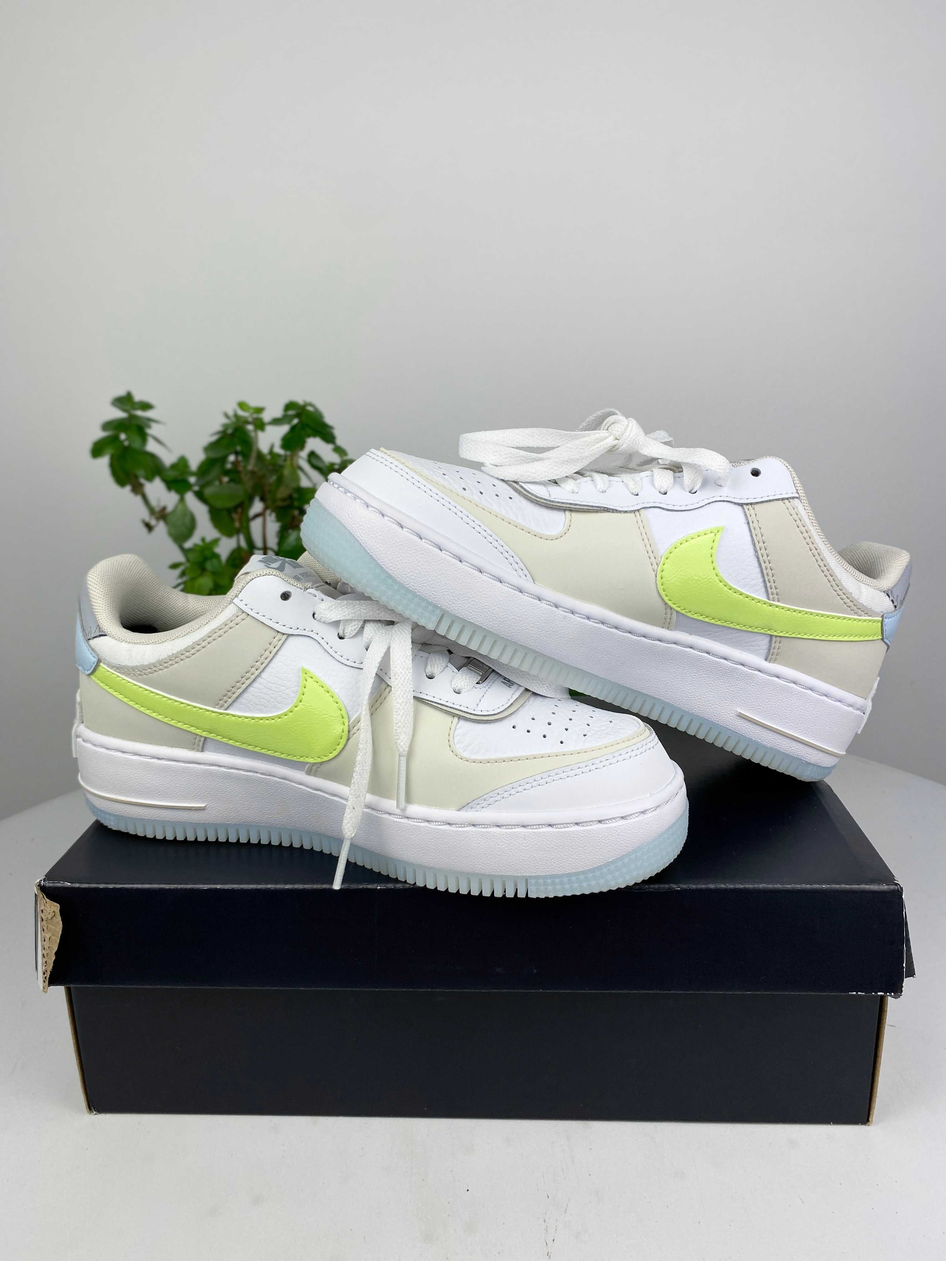 białe niebieskie beżowe żółte buty nike air force 1 low shadow 38,5 n4