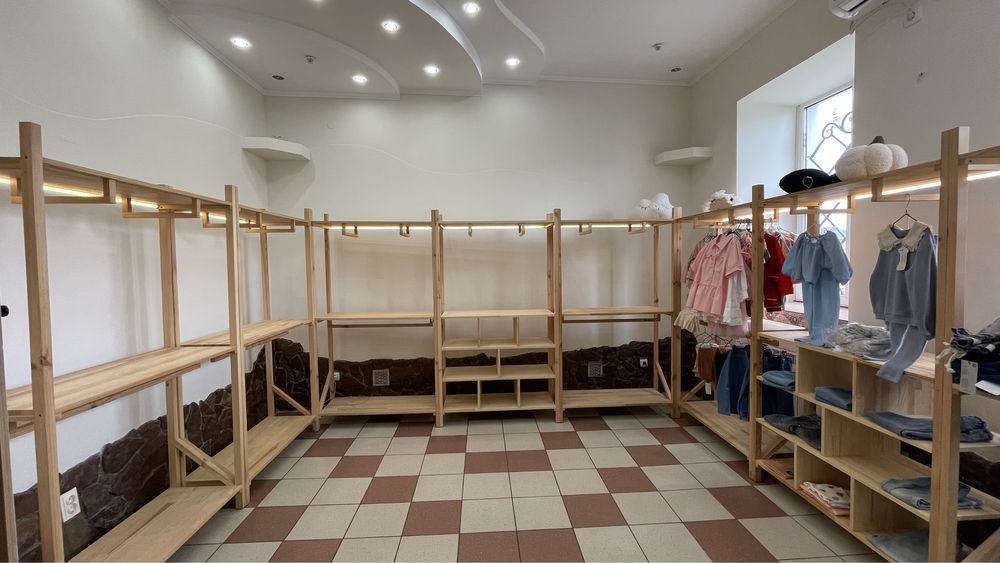 Стелажі магазинні деревяні