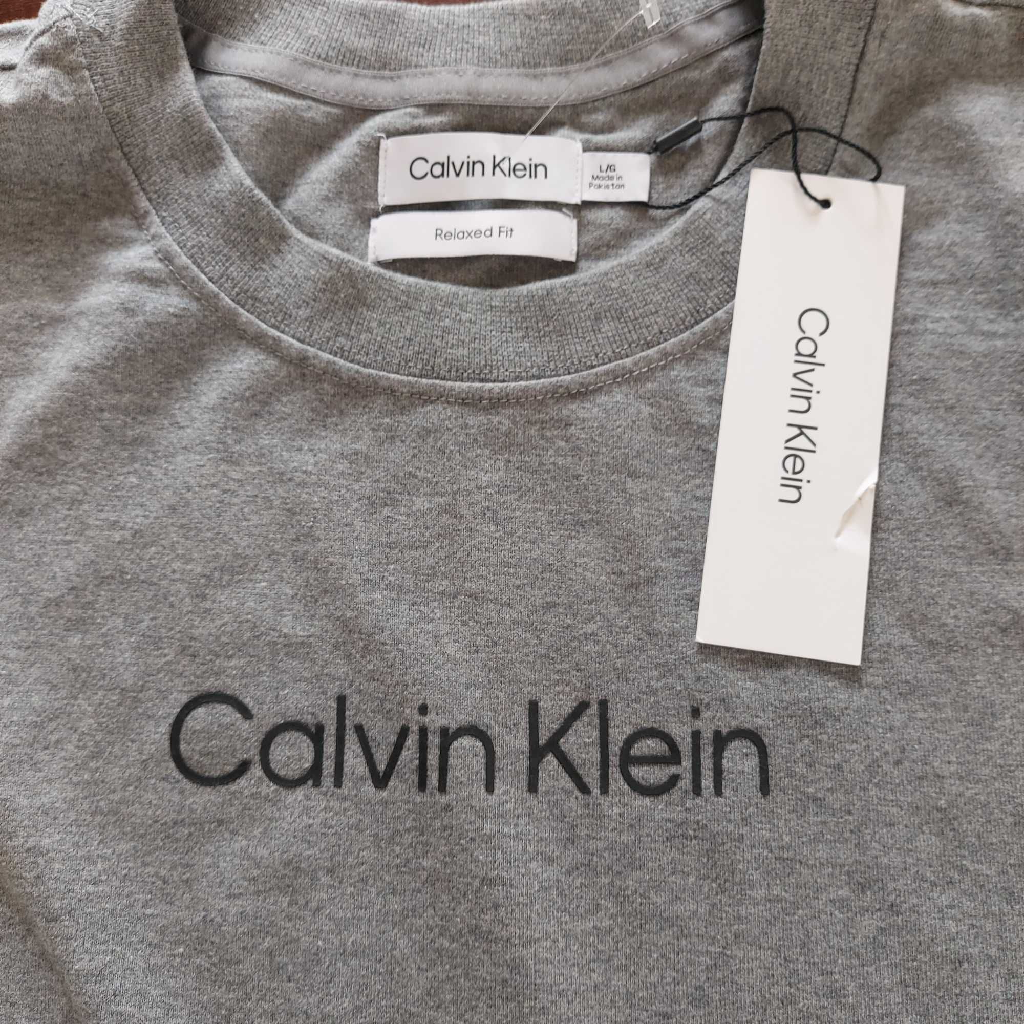 Calvin Klein bluzo koszulka szara long sleeve z USA