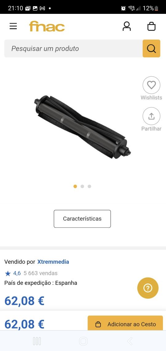 Escova principal aspirador Dreame