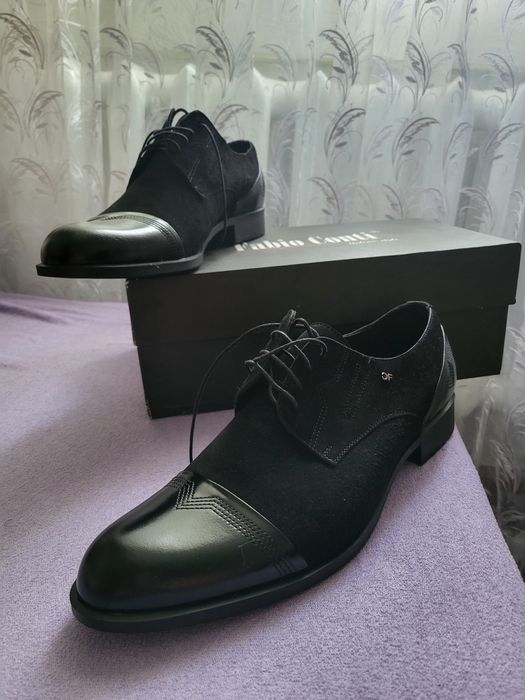 Чоловічі туфлі чорні замш