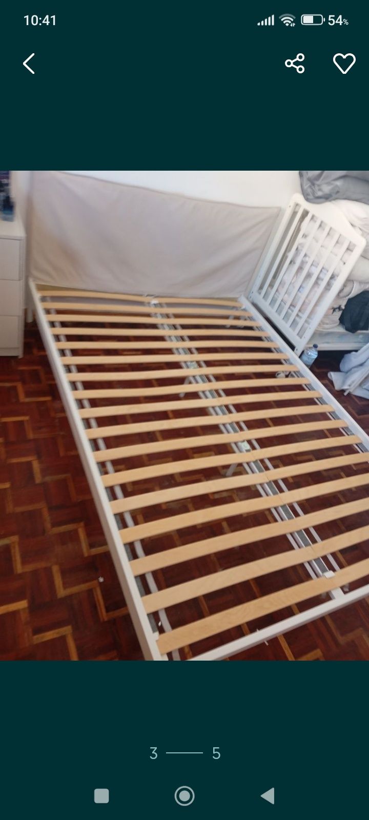 Cama com colchão casal Ikea ótimo estado
