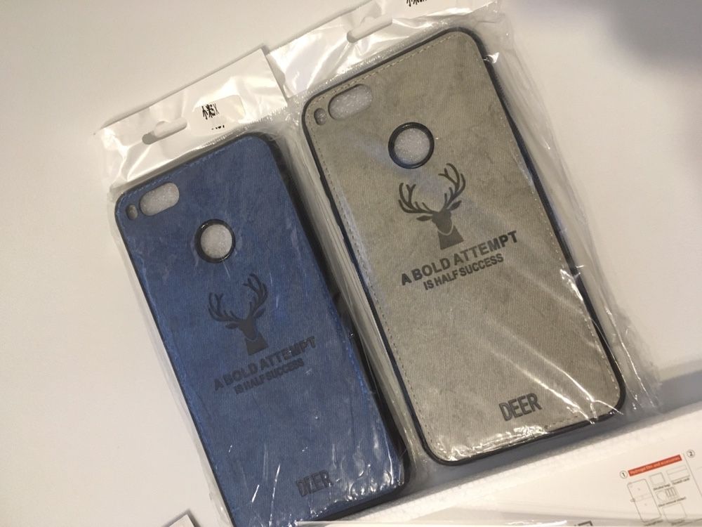 Etui Xiaomi Mi a1 niebieskie szare case komplet zestaw flex