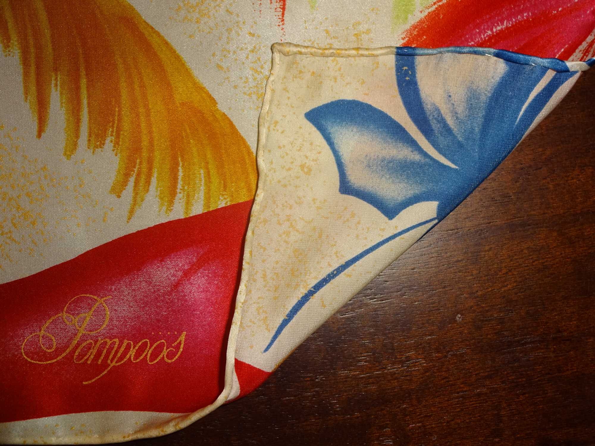 POMPOOS 100% SILK oryg. LUX jedwabna apaszka gawroszka rolowana