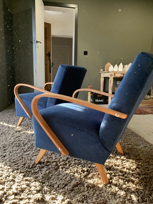 Fotele a'la Hallabala granatowe