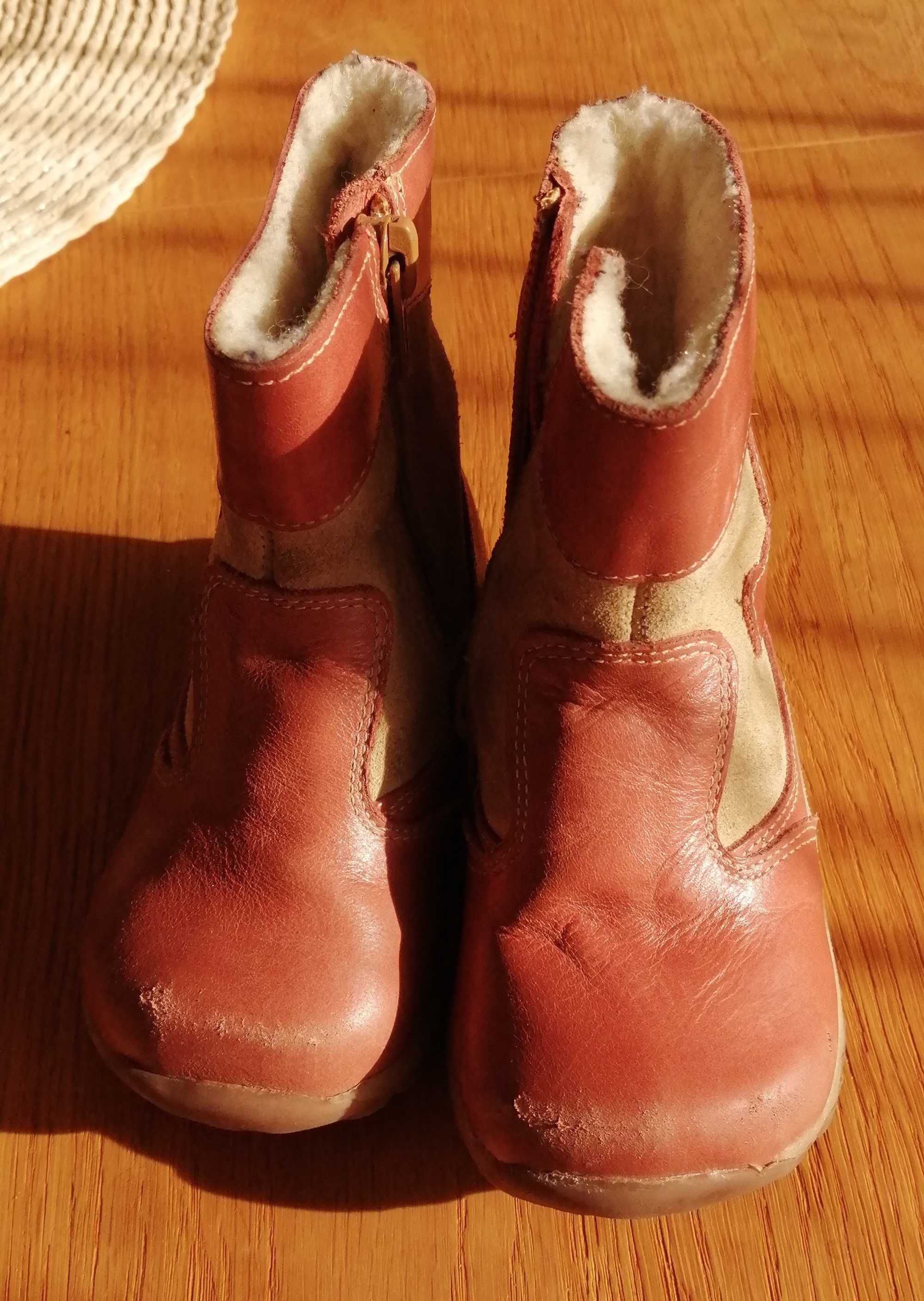buty dziecięce skórzane zimowe kozaczki 21