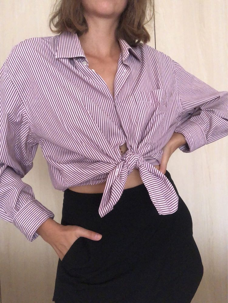 Camisa riscas violeta