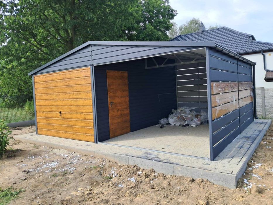 Garaż blaszany, wiata. WZMOCNIONY PROFILAMI. Producent. Cała POLSKA