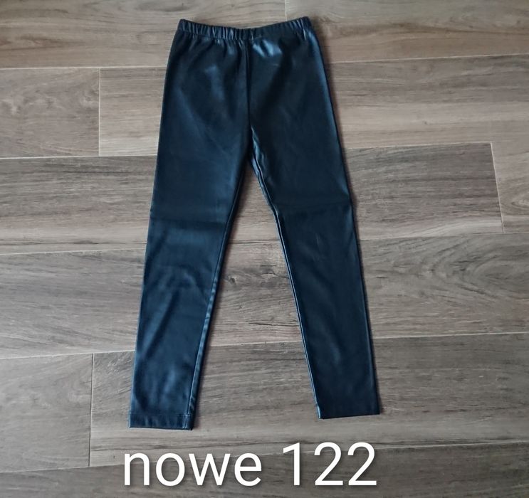 Spodnie dla dziewczynki rozmiar 122 ala skórzane, nowe