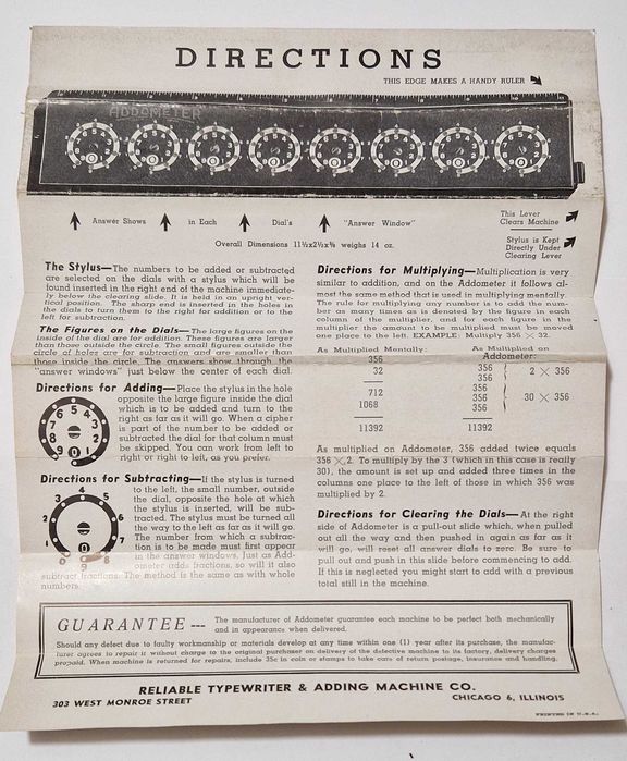 Addometr - stara maszyna licząca - rzadkość !!!