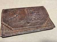 Stary skórzany portfel