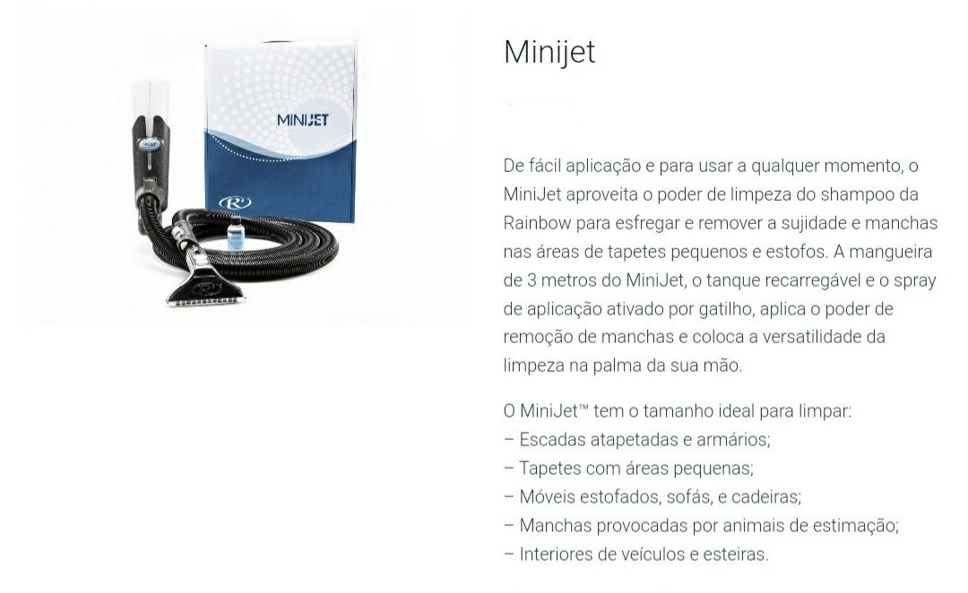 Minijet Rainbow NOVO nunca utilizado com liquido de limpeza incluído.