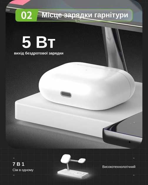 Продам Бездротову зарядку 4 в 1 для Apple + adapter 35W