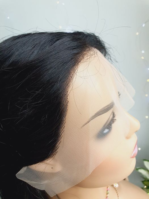 Peruka z włosów naturalnych lace front Monika czarne włosy