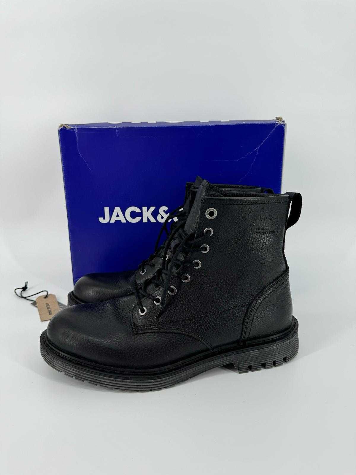 Jack & Jones trzewiki męskie czarne 43 stylowe sznurowane buty jesień