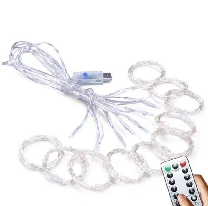 Світлодіодна гірлянда дощик на вікно 3*3 м від USB