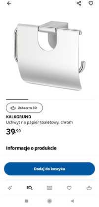 Uchwyt na papier Ikea Kalkgrund nowy