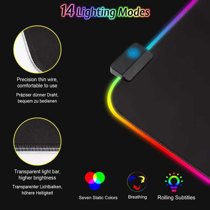 WOTEK gms-x5 Podkładka pod mysz 80x30 RGB LED