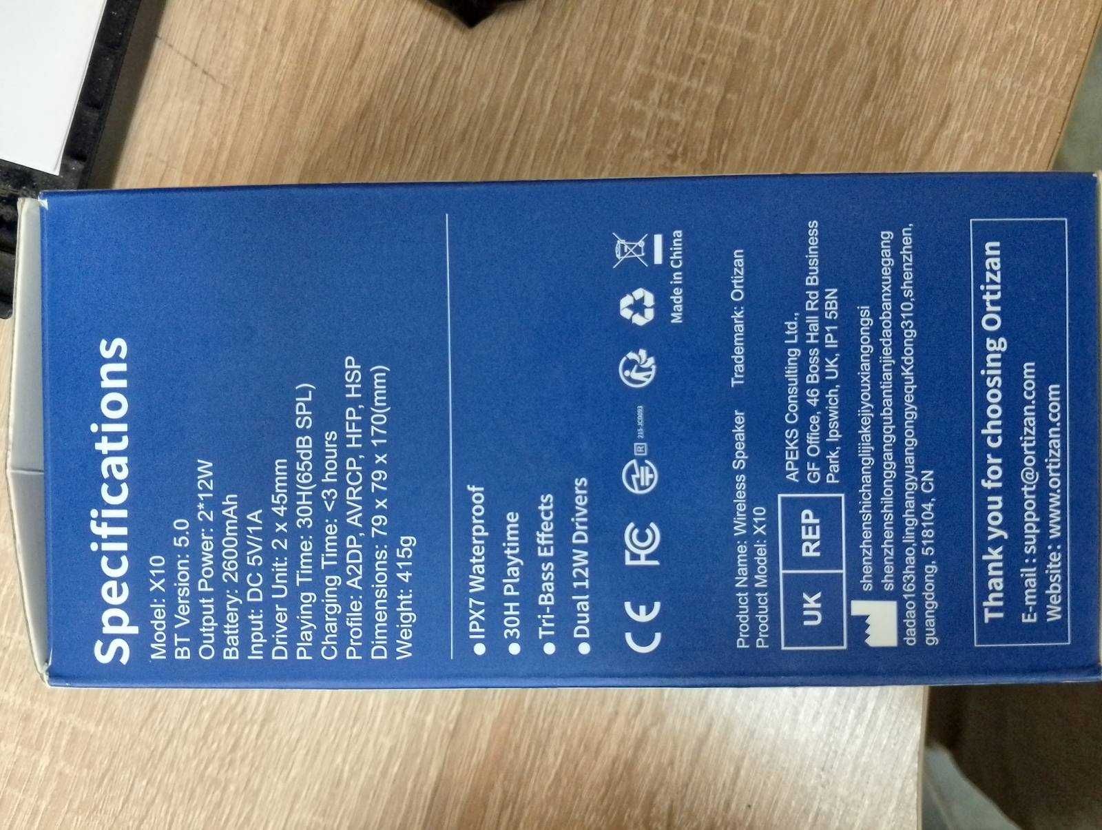 Колонка блютуз Ortizan X10 НОВА