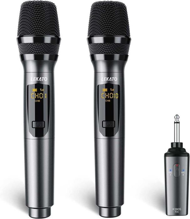 Mocny Mikrofon Dynamiczny Bezprzewodowy Ładowalny Karaoke Dj 2,4 Ghz