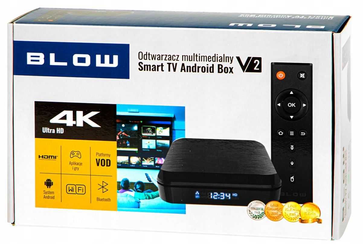 Odtwarzacz Multimedialny SMART TV BOX Android 9 WIFI V2 Bluetooth 16GB