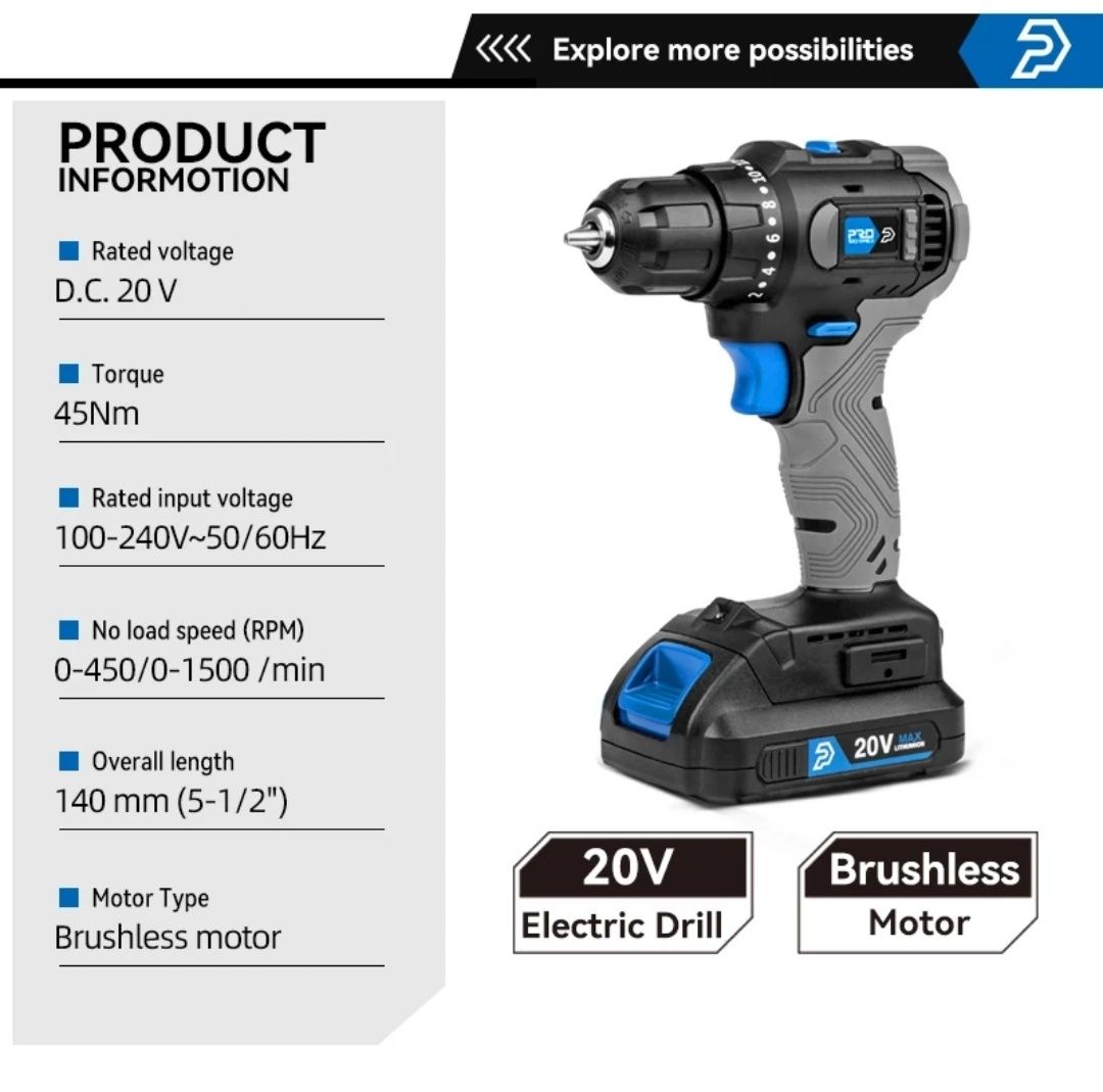 Aparafusadora Profisional - Pro Stormer® - Motor Brushless Drill