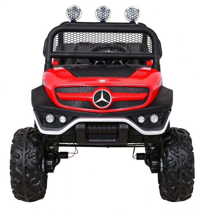 Mercedes Unimog czerw terenowy pojazd akumulatorowy - EkstraZabawki.pl