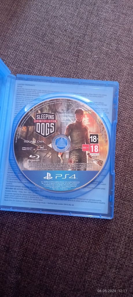 Диск на пс4 с игрой Sleeping Dogs (Definitive Edition)