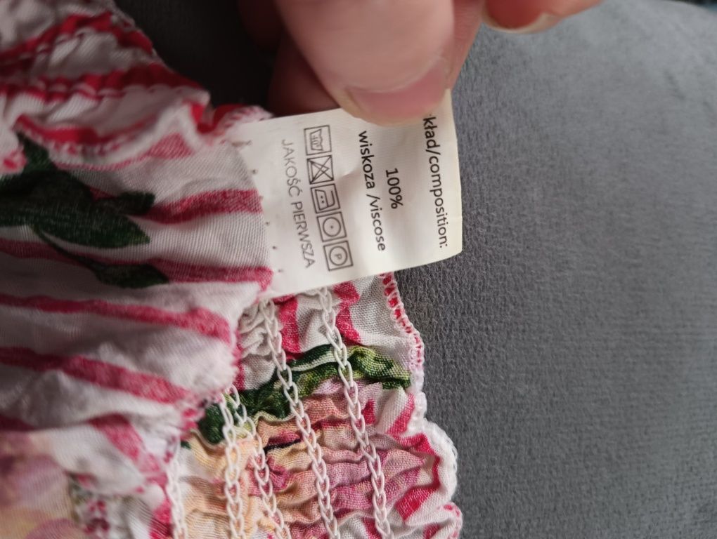 Piękna bluzka hiszpanka plus size 2xl 3xl oversize kwiaty do 128 biust