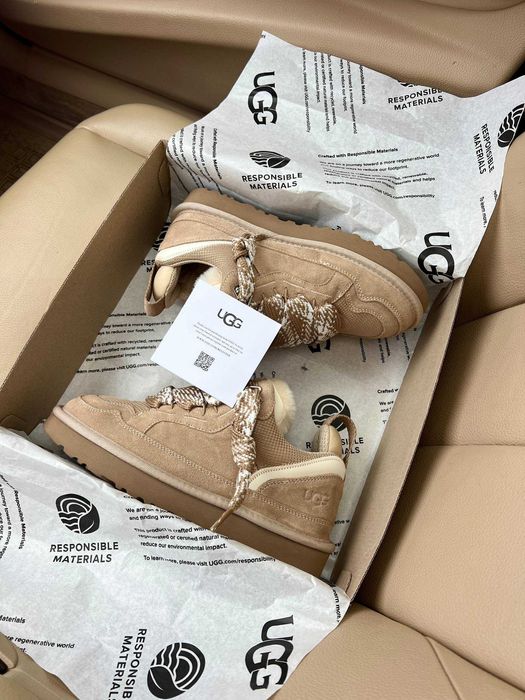Женские ботинки UGG Lowmel Sneaker Beige 36-41 Натур Овчина! Купить!