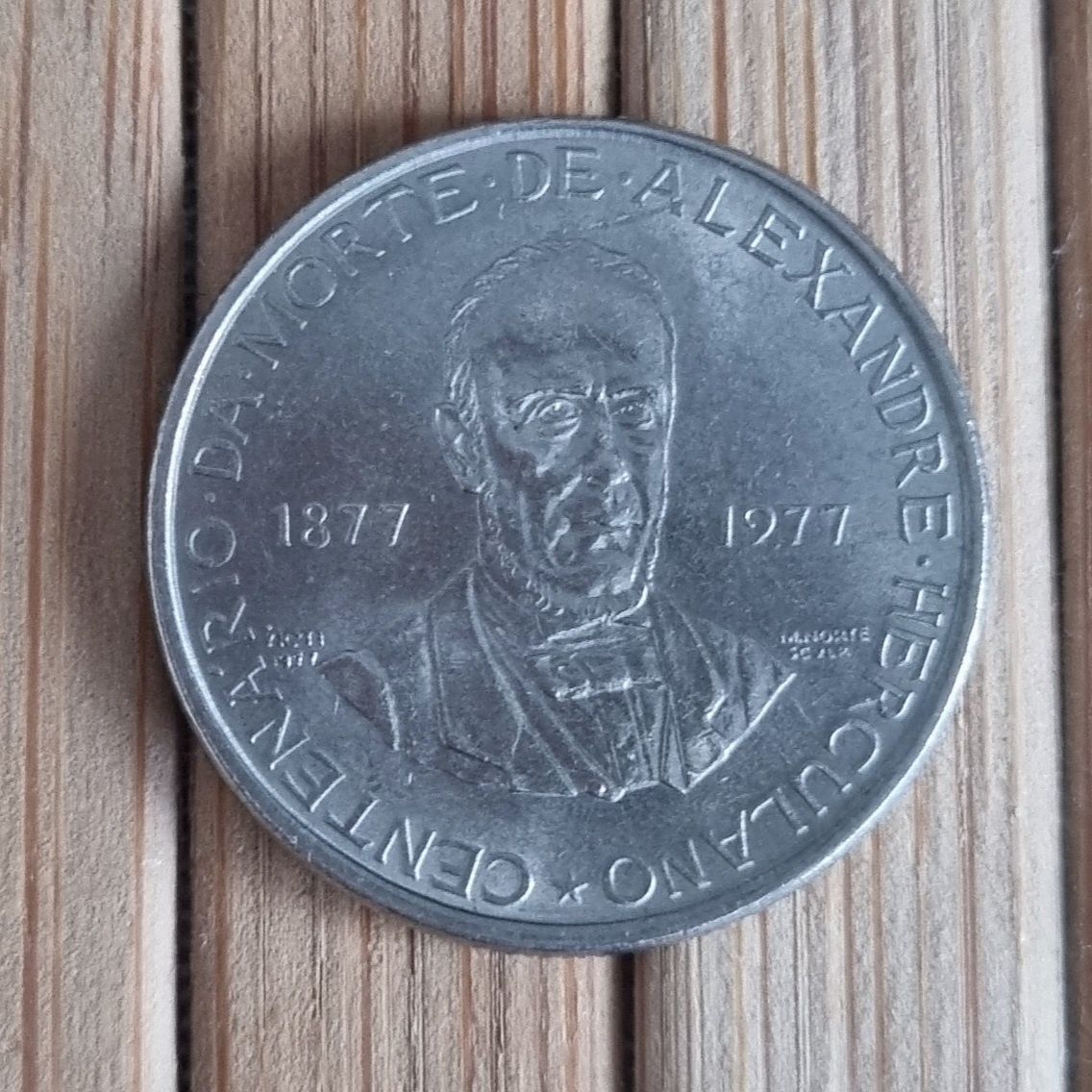 7 Moedas 2$50 escudos antigas de 1977, centenario da morte de Alexandr