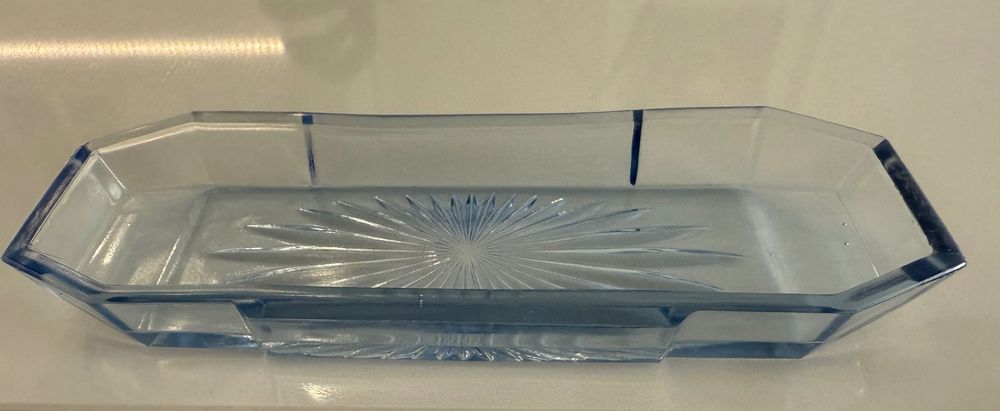 Art deco przepiękny zestaw karafka, żardiniera, tacka, szkło kryształ