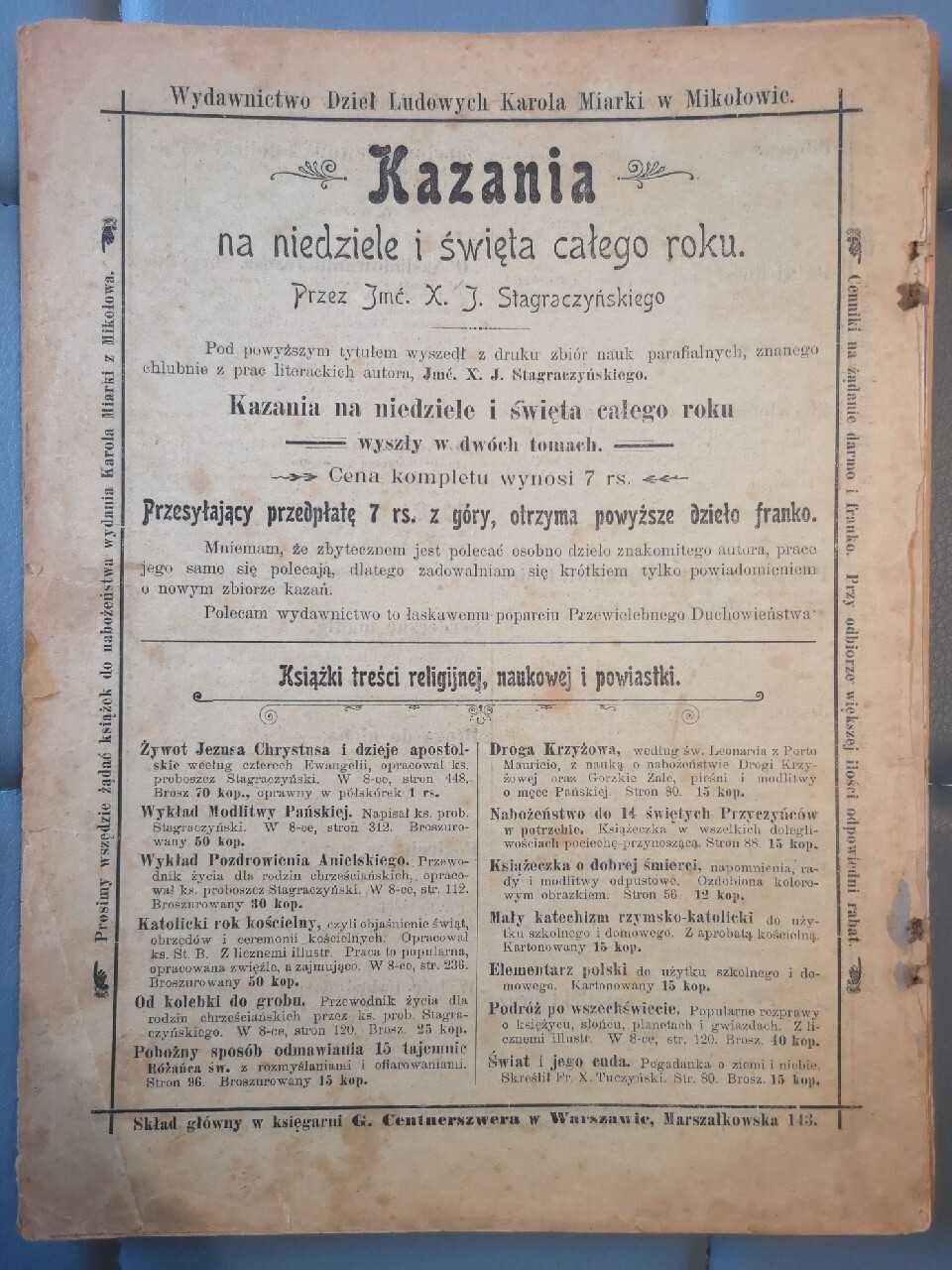 Kalendarz Maryański na rok Pański 1900.