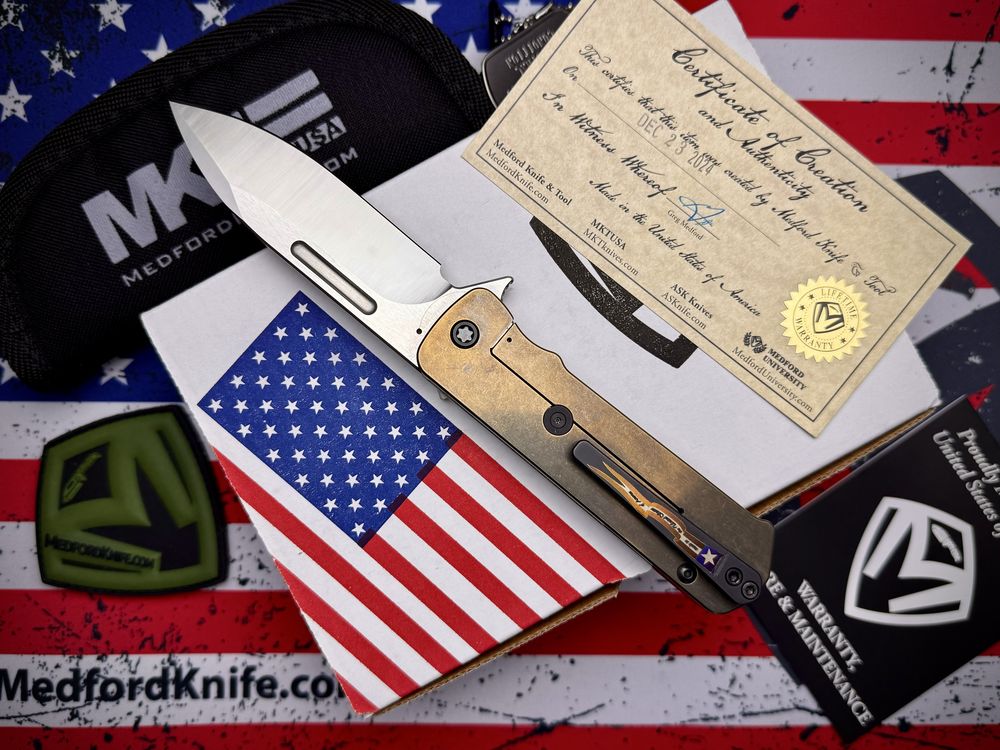 Нож Medford TFF-4 Bronze Titanium Black G10 Satin Drop Point S35VN