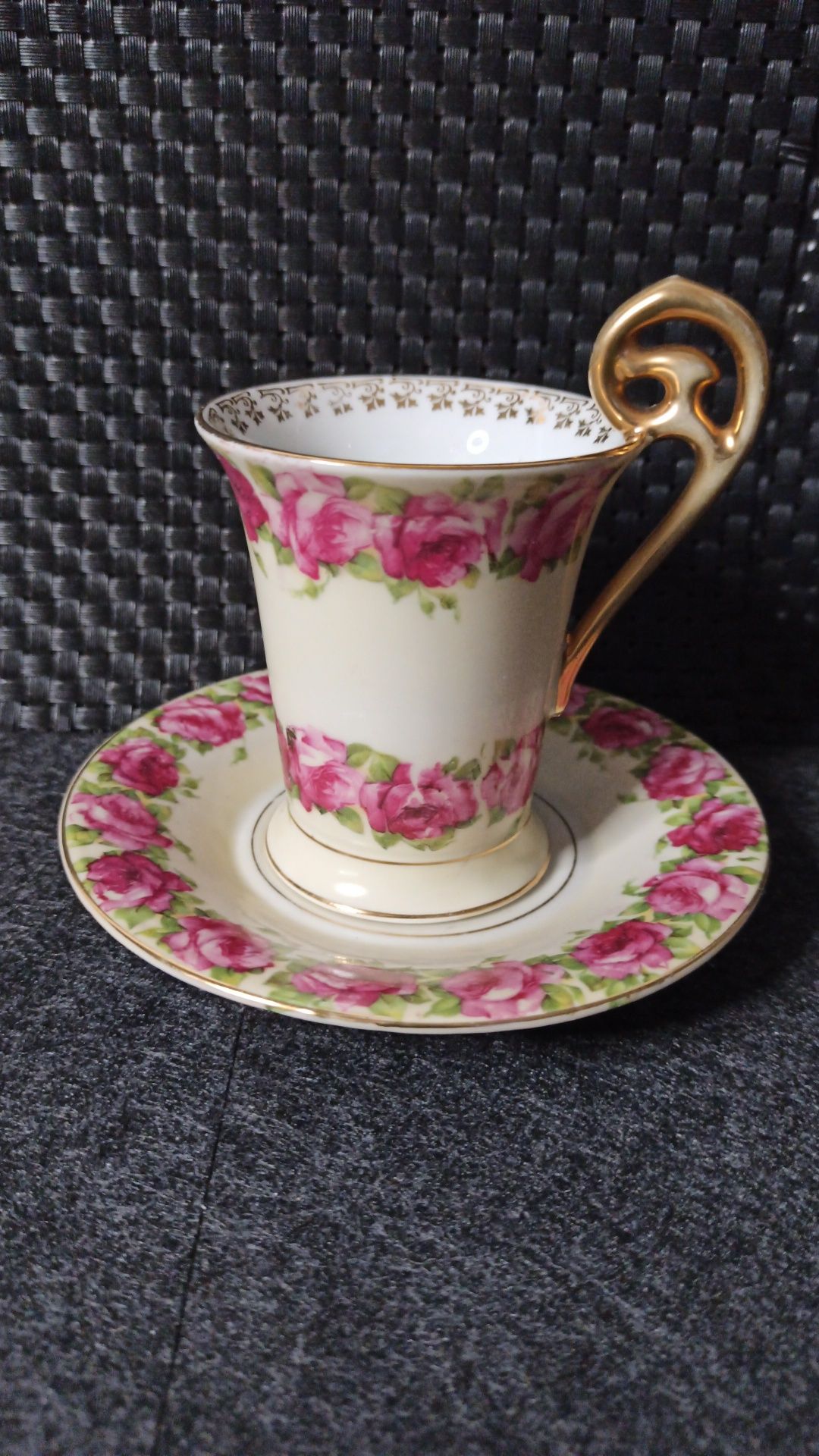 Porcelana Bawaria Fason ROSENTHAL Duo do Kakao  Dekor Róża Francuska