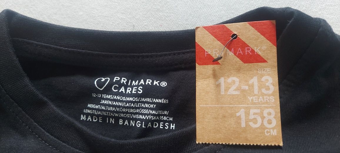 Bluzka nowa młodzieżowa świąteczna, Primark rozmiar 158 cm