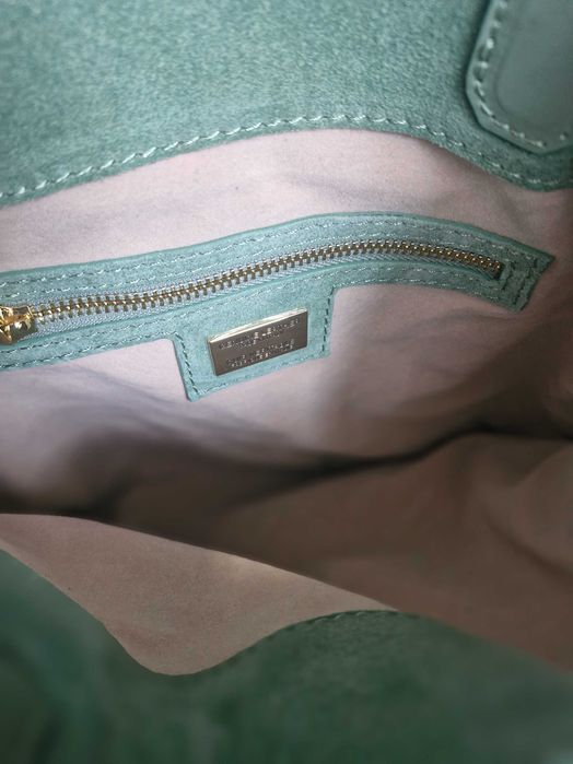 Torebka włoska, Viola Castellani zamszowa zielona