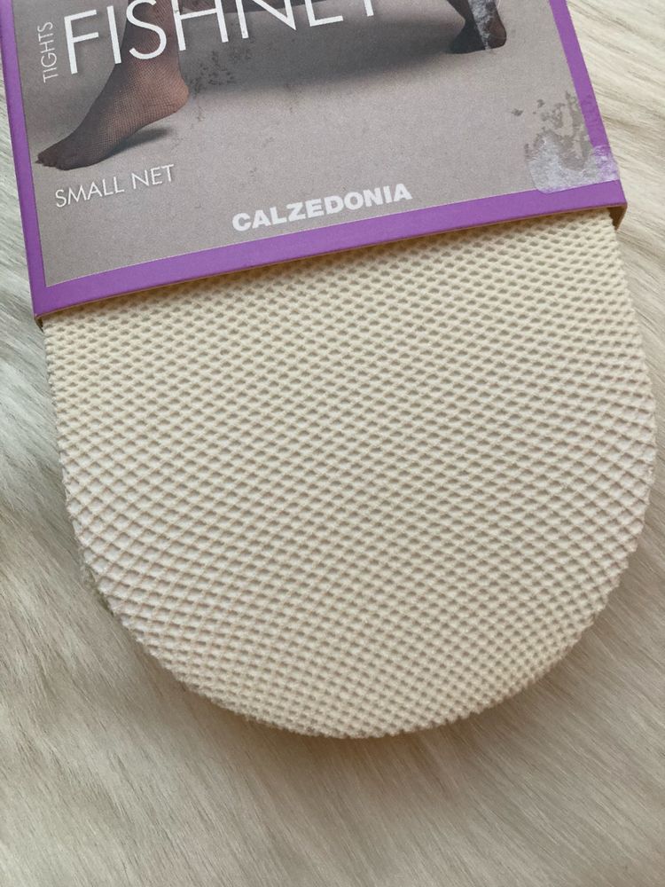 Rajstopy kabaretki fishnet kremowe M/L Calzedonia