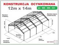 Konstrukcja ocynkowana NOWA Wiata Rolna - 12m x14 m Garaż Hala Magazyn