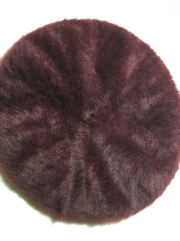 Moherowy beret damski , kolor bordo