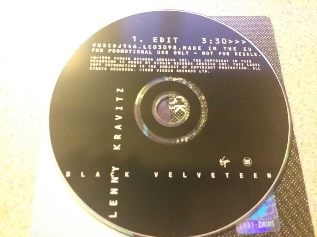 CD Singiel Lenny Kravitz Black Velveteen Virgin 1999