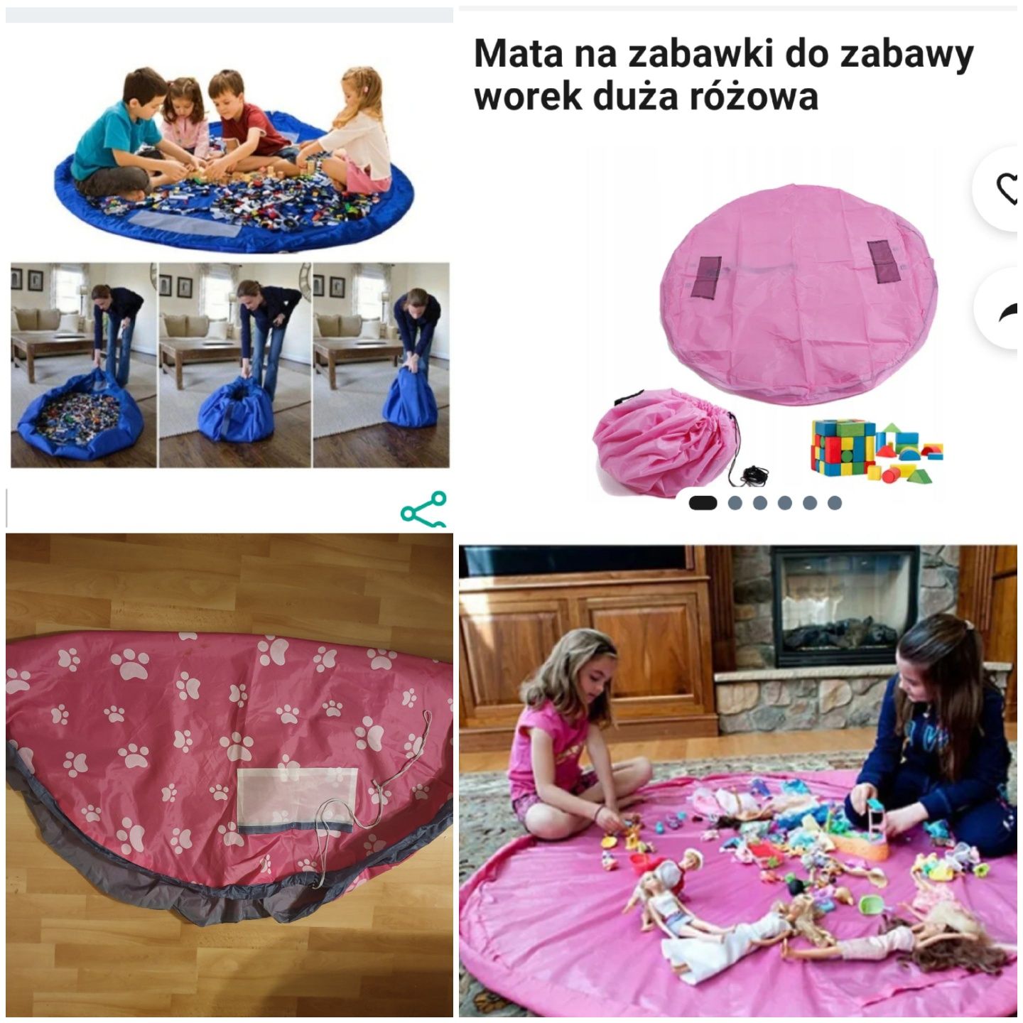 Mata do zabawy i worek na zabawki 2w1