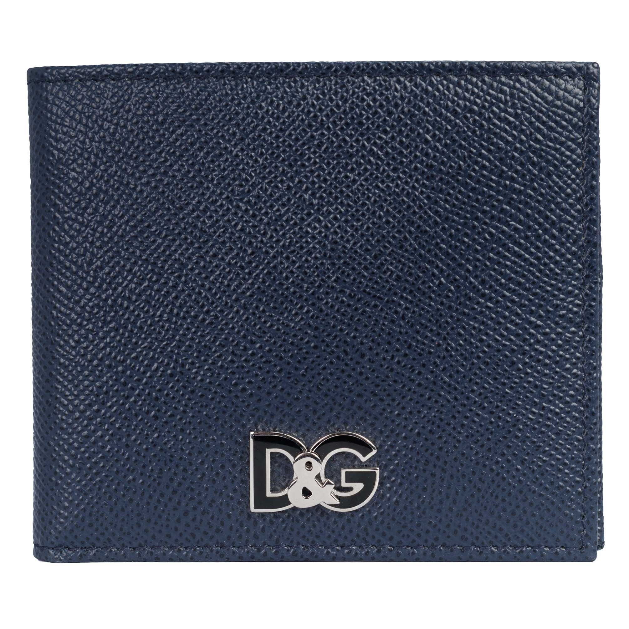 DOLCE&GABBANA luksusowy męski portfel bifold Blue/Black