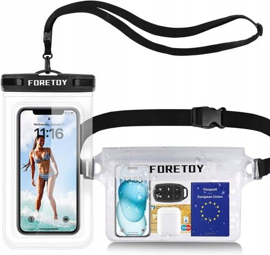 foretoy wodoodporna sakwa biodrowa z etui na telefon x
