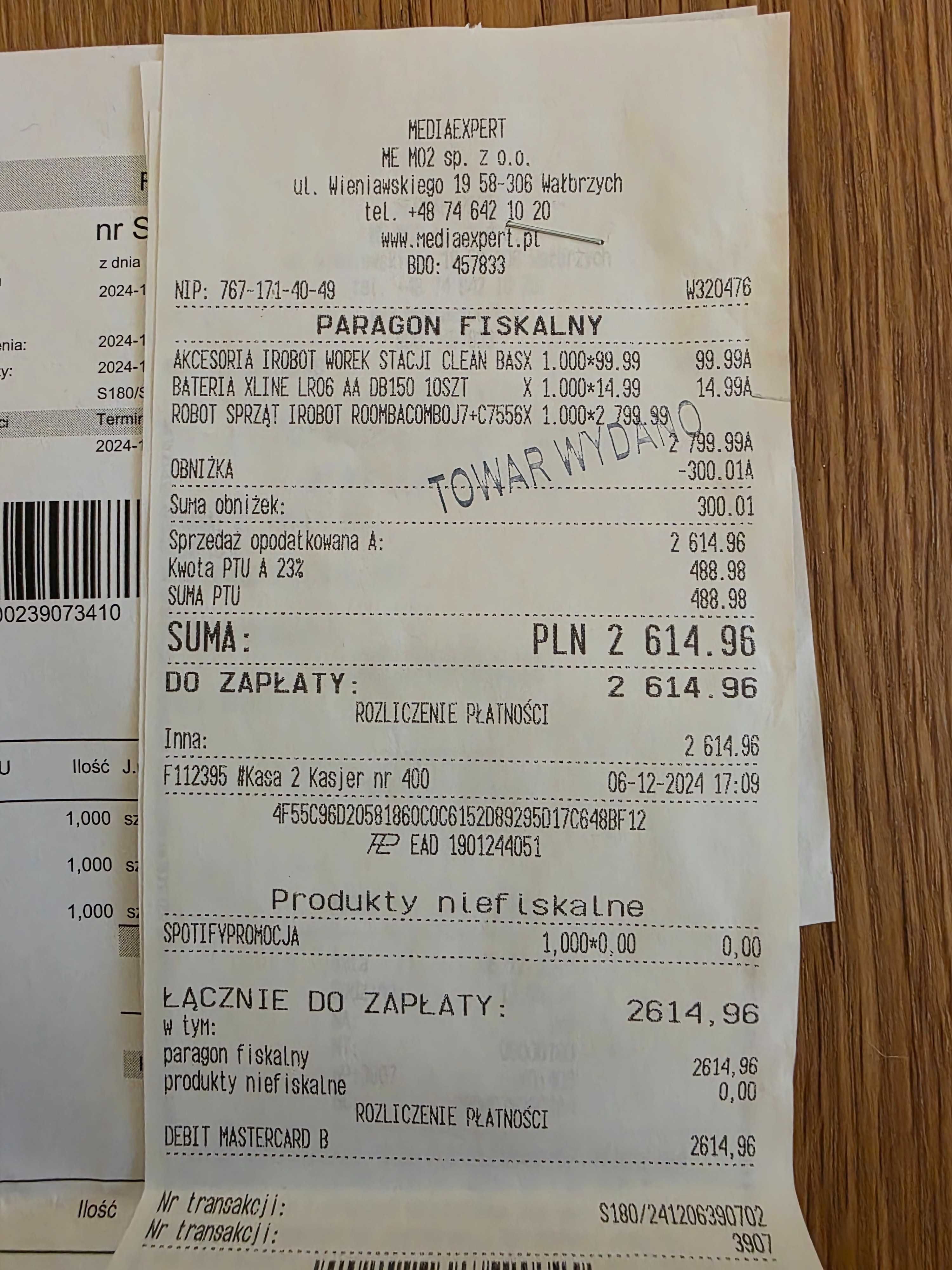 Odkurzacz automatyczny Irobot Roomba Combo J7+ na gwarancji