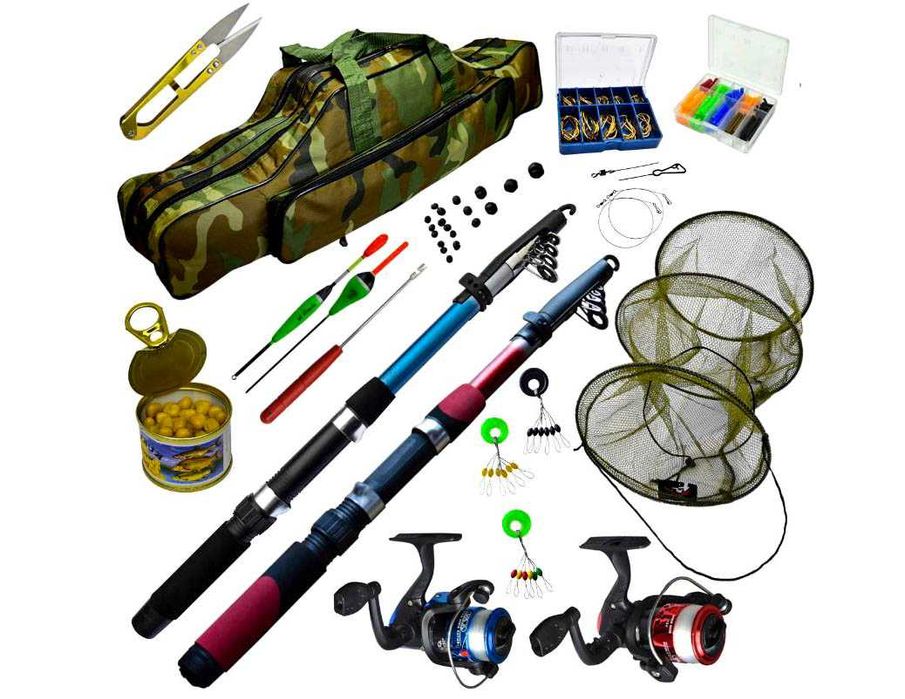 ZESTAW WĘDKARSKI2 2x wędka kołowrotek torba