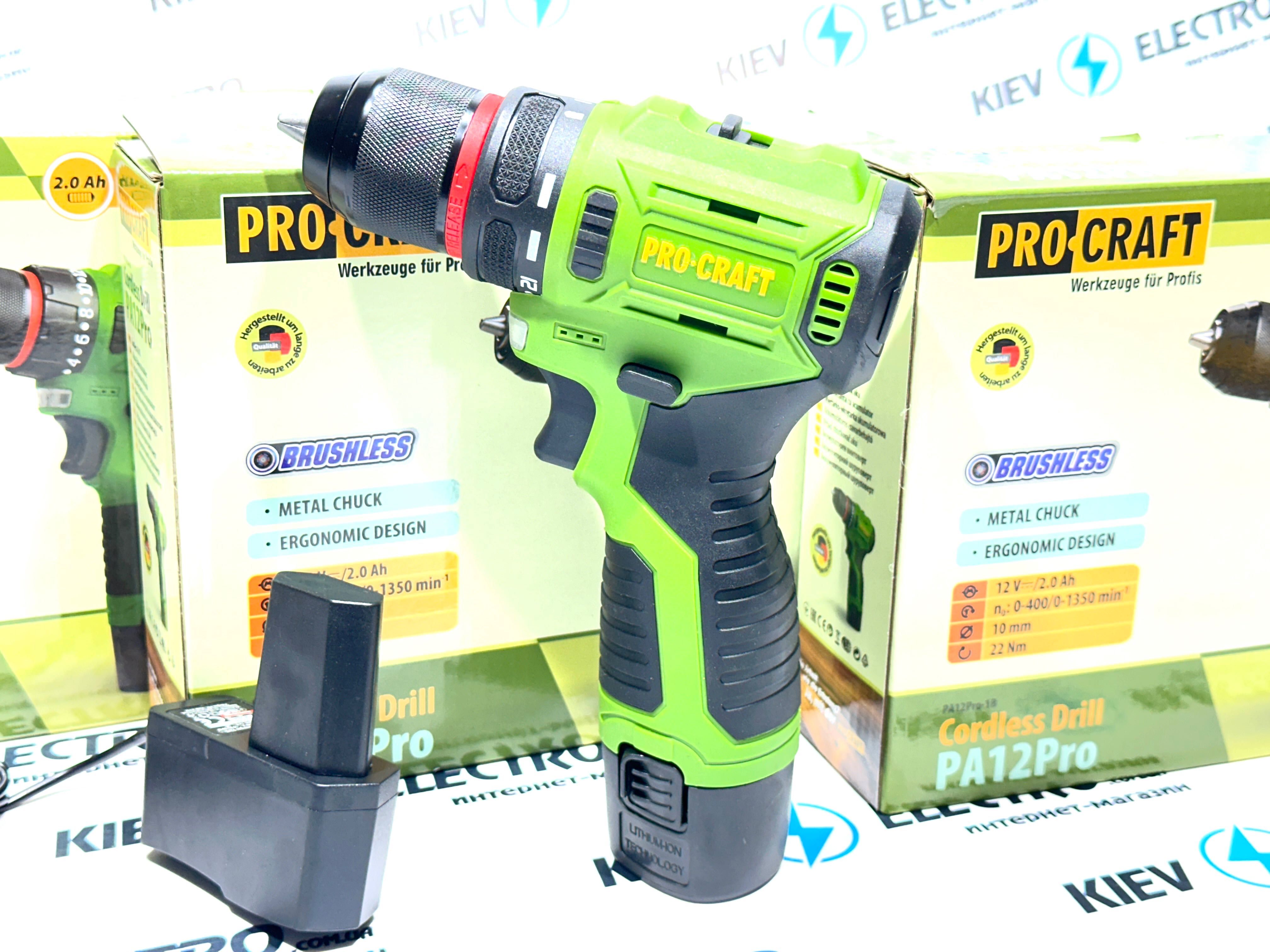 Шуруповерт Procraft PA12Pro (1 акб) Бесщеточный СУПЕР ЦЕНА !!