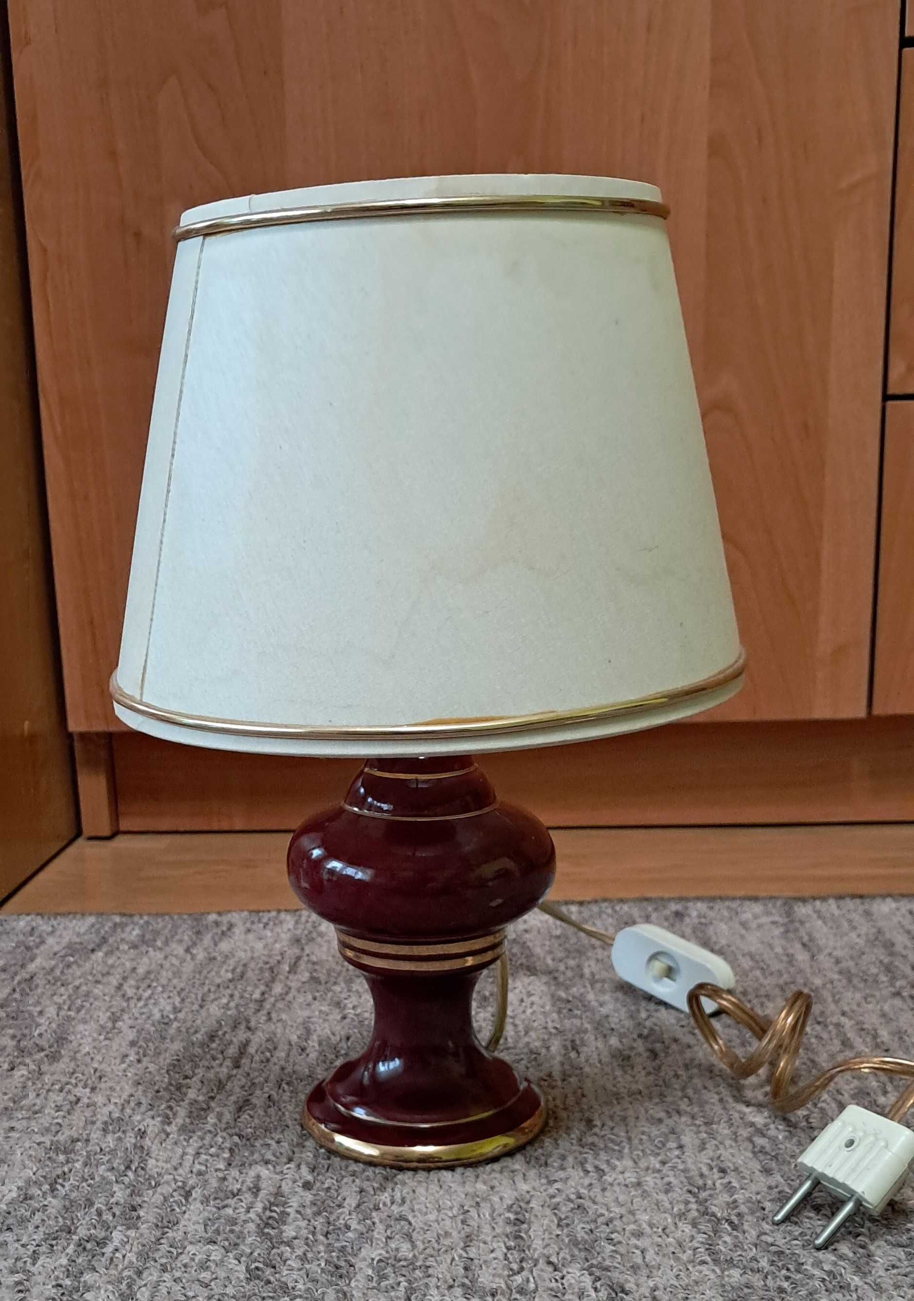 Stara Lampa Lampka brązowa ceramika mała