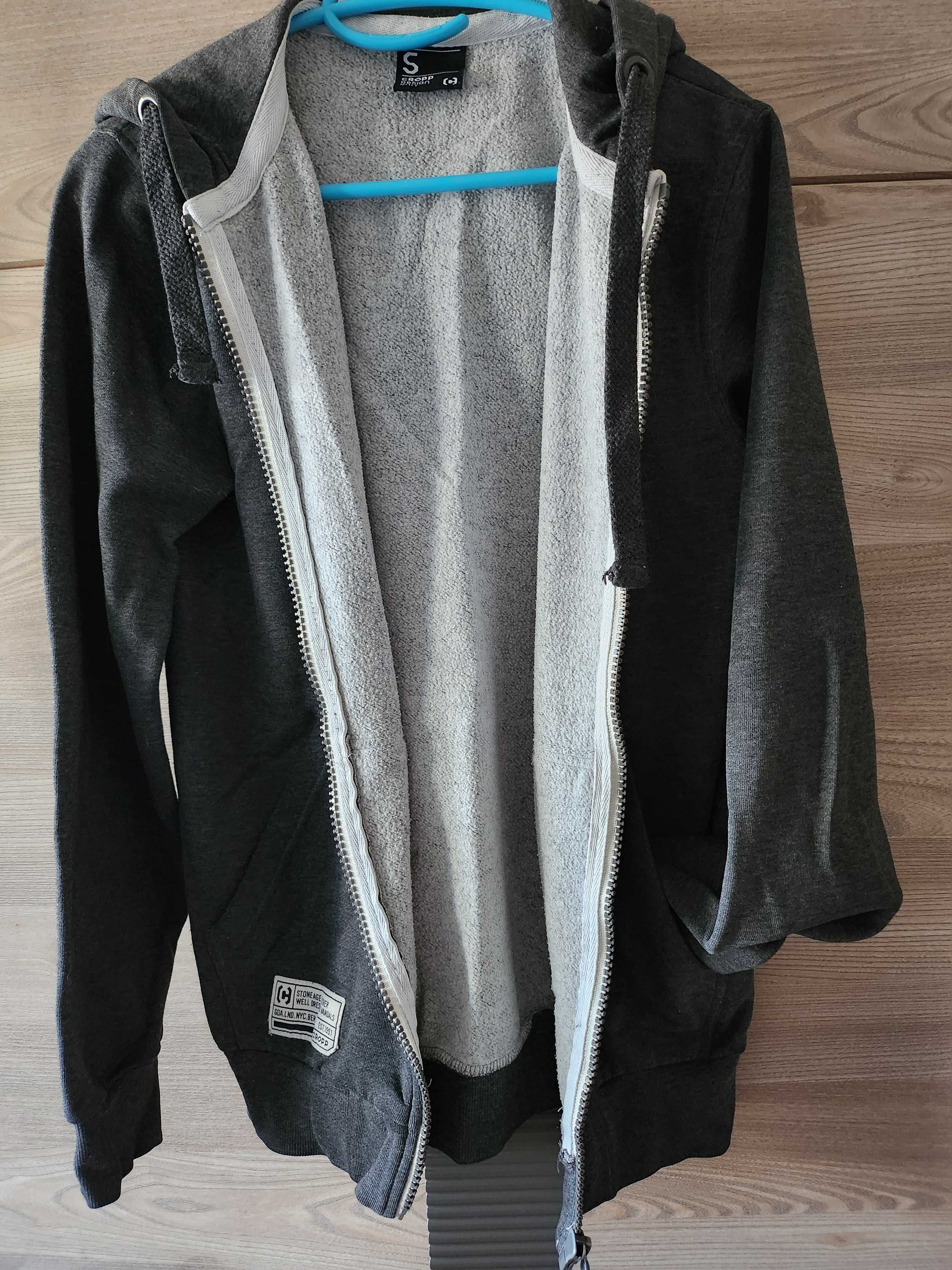 Bluza rozpinana z kapturem CROPP, ciemnoszara, rozm. S