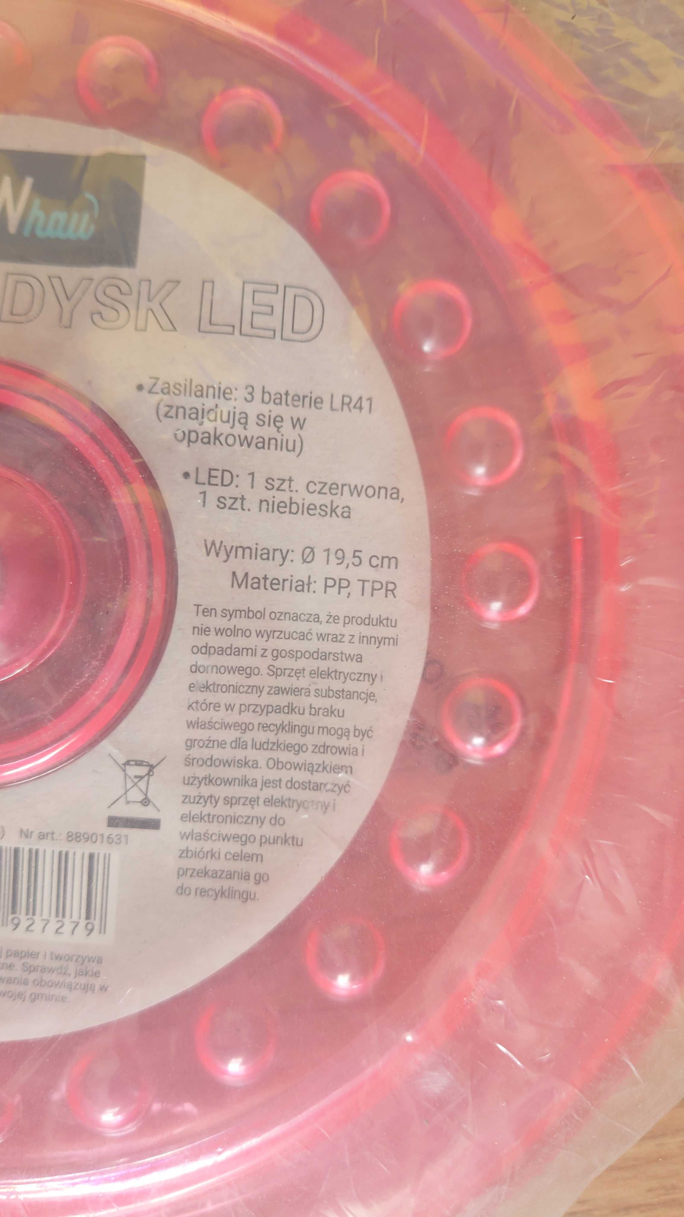 latający dysk z światłem led frisbee różowe nowe dla psa